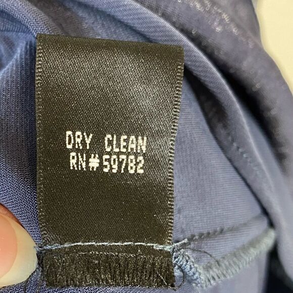 Adrianna Papell Navy Blue Shimmer Layered Cocktail Dress - Picture 8 of 9